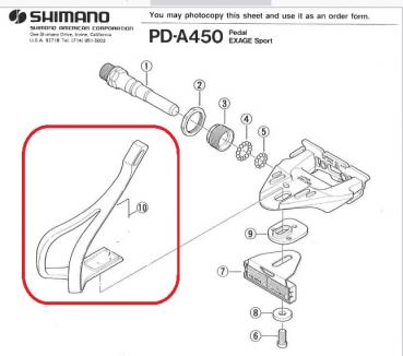 PEDALHACKEN SHIMANO PD-A450-LL, 1-STUECK